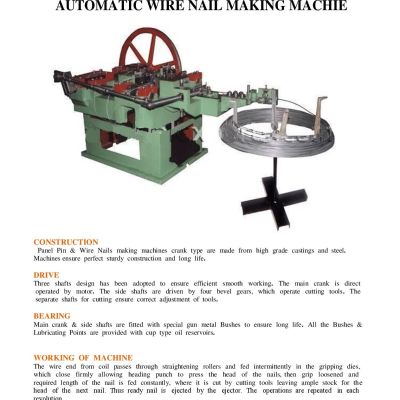 Wire Nails Making Machine in all sizes