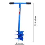 Earth Auger Hole Digger Dual Blades 6 Inches, Farming Tools for Agriculture | Earth Auger Machine | Agriculture Tools for Farming | Post Hole Digger