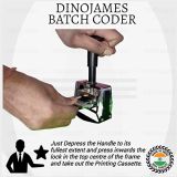 Dinojames Self Inking Heavy-Duty Batch Coding Machine G555 Letter Size-3mm (Up to 4 Lines) Letter Type -Grooved(Rubber) Printing Area – 55x30mm