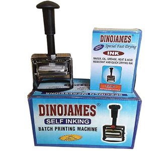 Dinojames Self Inking Heavy-Duty Batch Coding Machine G555 Letter Size-3mm (Up to 4 Lines) Letter Type -Grooved(Rubber) Printing Area – 55x30mm